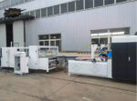 Automatic corrugation cardboard folder gluer with PP strapping bundling box packing machine